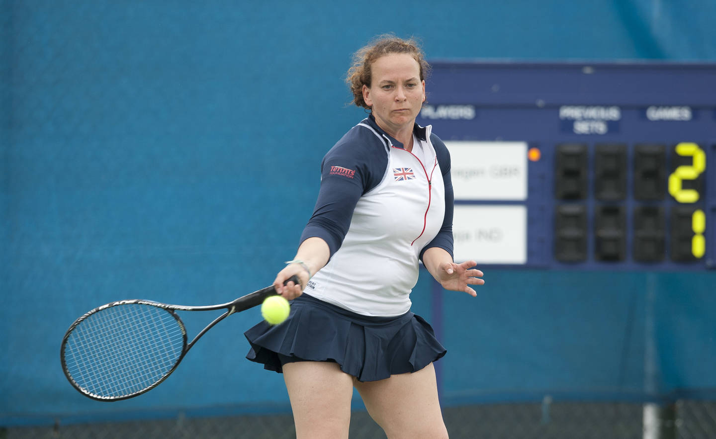 Valerie Copenhagen playing tennis for Great Britain
