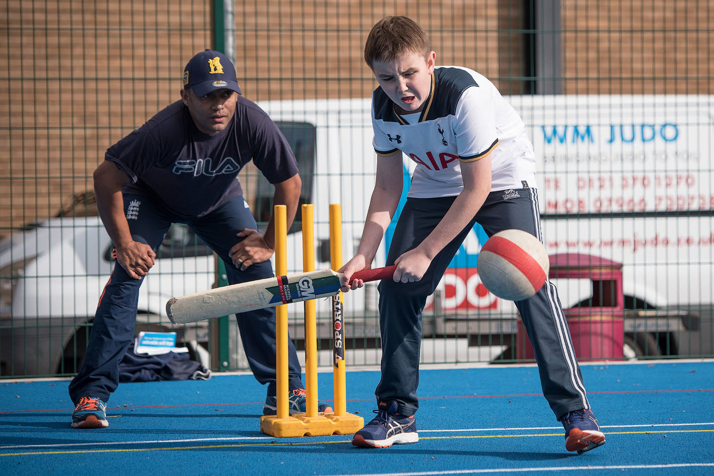 Visually impaired boy playing cricket. photo credit: British Blind Sport