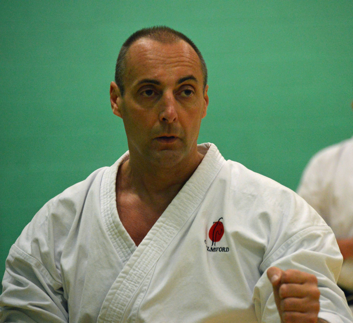 Richard Naylor-Jones practising karate