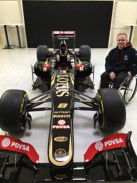 David Morphew visiting Lotus F1 at their factory