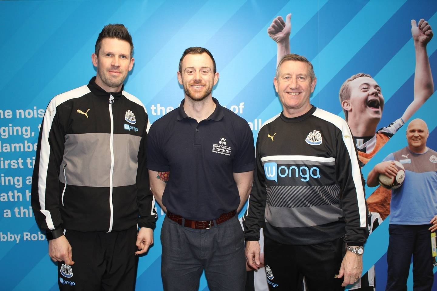 Image shows Newcastle United Foundation colleagues with EFDS Engagement Advisor