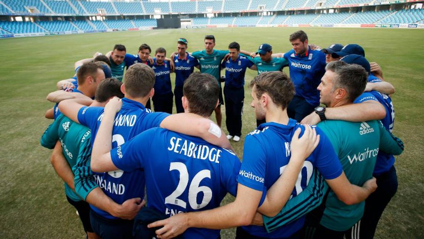 England Disability Cricket team in team huddle