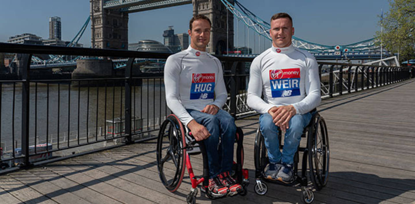 David Weir and Marcel Hug together ahead of London Marathon 2018 