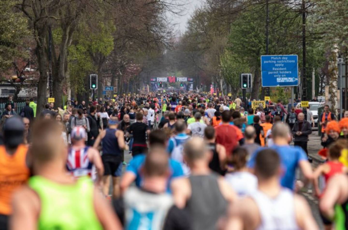 Runners on course during Asics Manchester Marathon