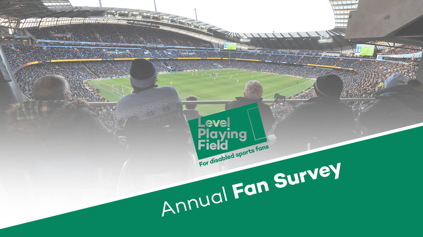A football ground with the Level Playing Field logo and the words Annual Survey 2023.
