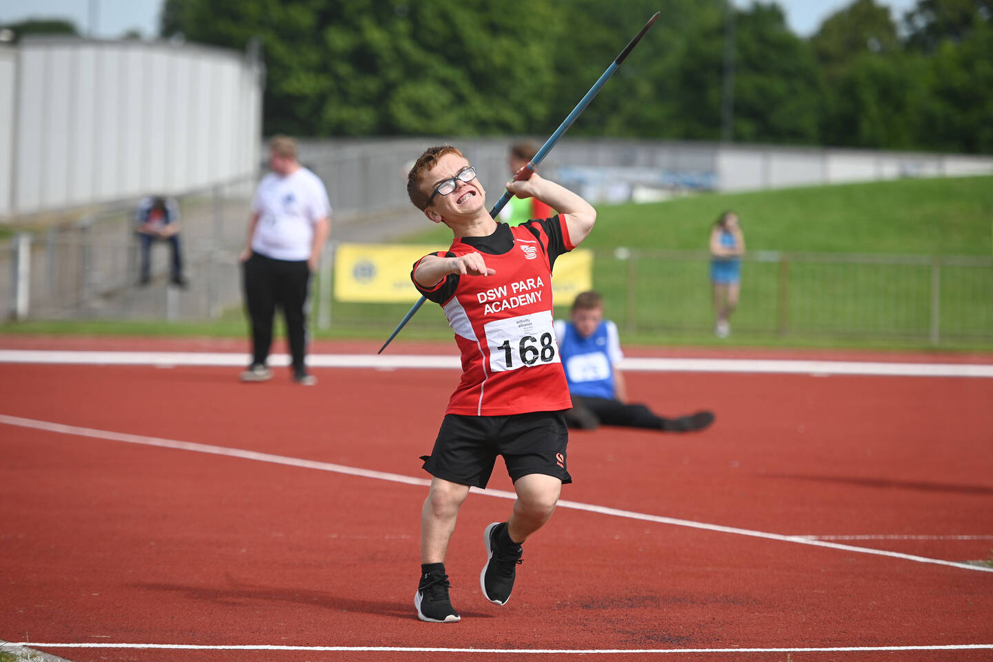 Disability Sport Wales athlete throwing javelin